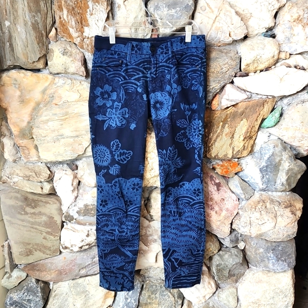 MOTHER Denim The Looker Blue Moon of Tokyo Cotton Crop Pants Size 25 - Picture 2 of 13